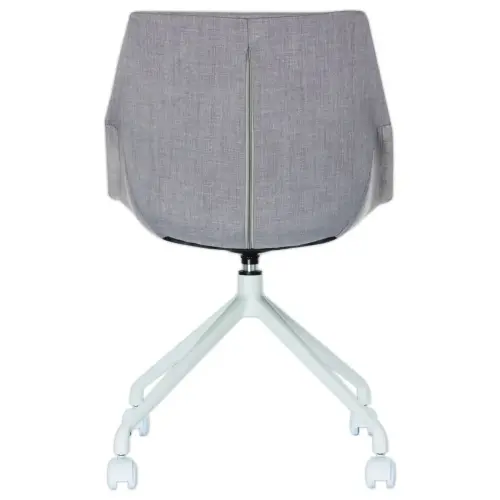 2 Chaises LUGE pivotantes &agrave; roulettes, 4pieds gris  assise gris 