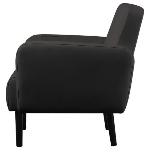 Fauteuil LISBOA 1 place Simili cuir noir mont&eacute; 