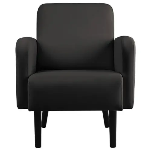 Fauteuil LISBOA 1 place Simili cuir noir mont&eacute; 