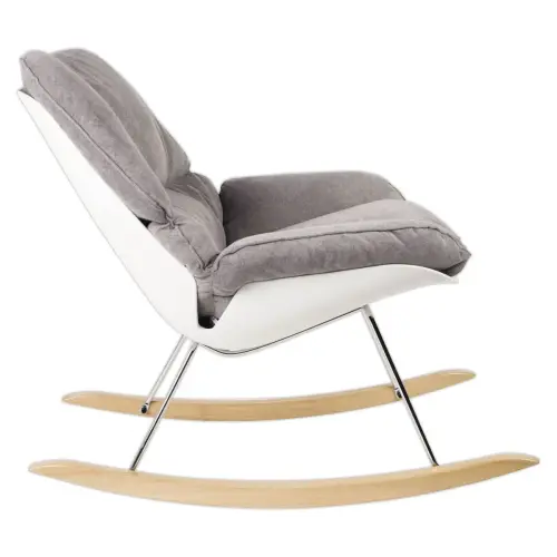 Fauteuil &agrave; bascule LAZY tissu gris 