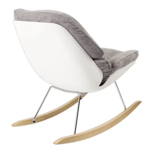 Fauteuil &agrave; bascule LAZY tissu gris 