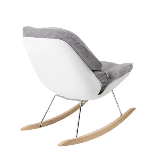 Fauteuil &agrave; bascule LAZY tissu gris mont&eacute; 
