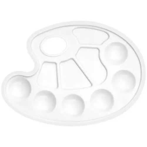 Palette de peinture ovale Wonday - 22 x 16 cm - 10 emplacements - blanc