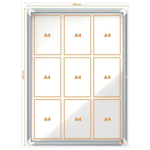 Vitrine d'int&eacute;rieur magn&eacute;tique Premium Plus - 9 x A4 - NOBO 