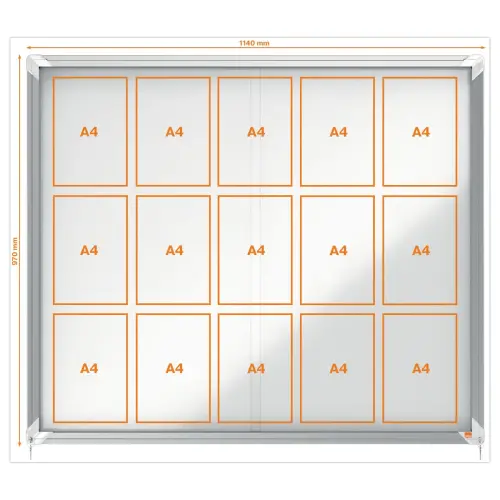 Vitrine d'intérieur magnétique Premium Plus - 15 x A4 - NOBO