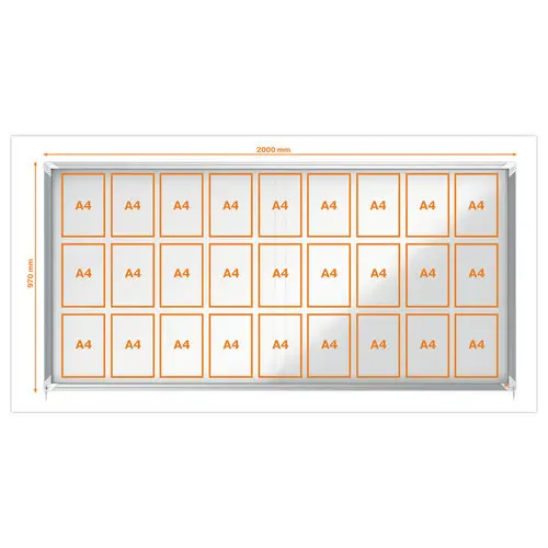 Vitrine d'int&eacute;rieur magn&eacute;tique Premium Plus - 27 x A4 - NOBO 