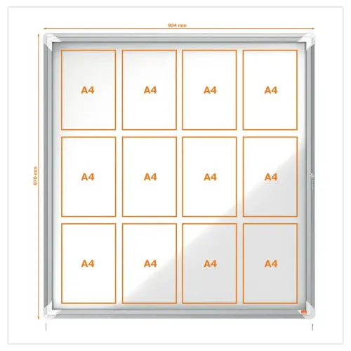 Vitrine d'extérieur magnétique Premium Plus -12 x A4 - NOBO