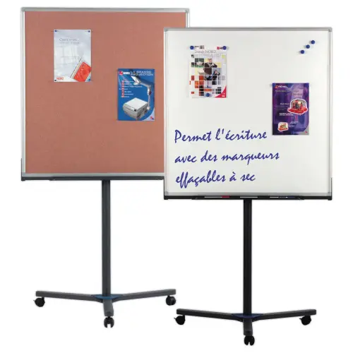 Tableau mobile mixte blanc/li&egrave;ge - 96 x 96 cm - NOBO 