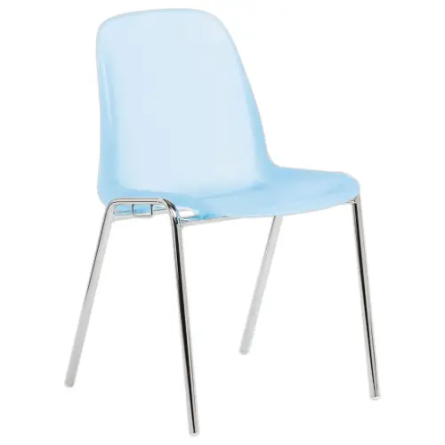 Chaise Charlotte translucide bleu 