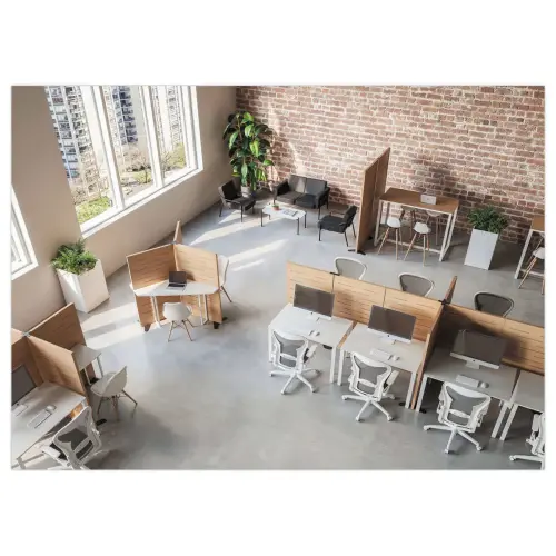 Cloison acoustique H&ecirc;tre H140cm mont&eacute;e 