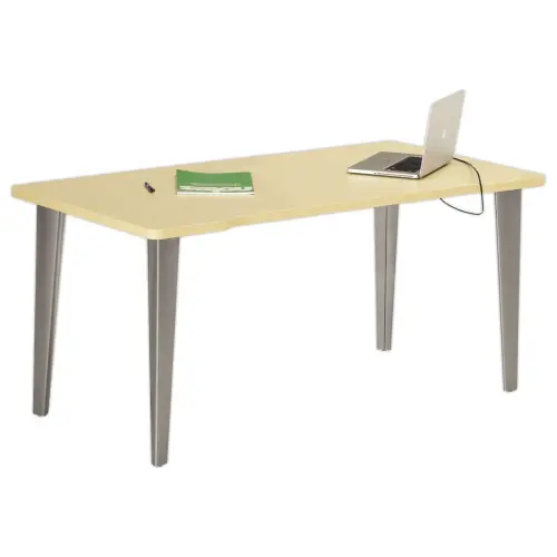 Bureau BORDEAUX 160 x 80 chêne clair -pieds aluminium monté