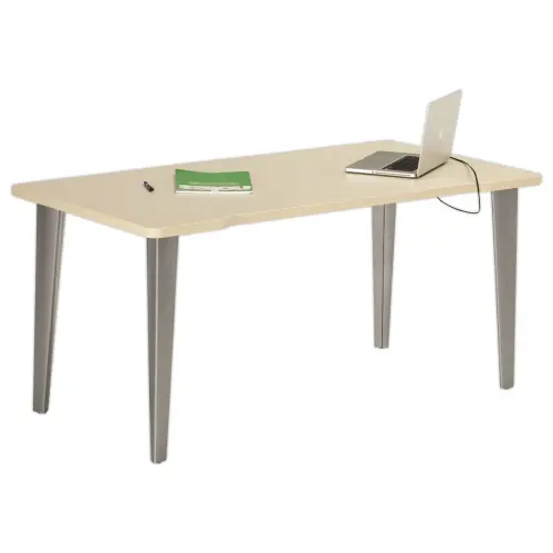Bureau BORDEAUX 160 x 80 érable - pieds aluminium monté