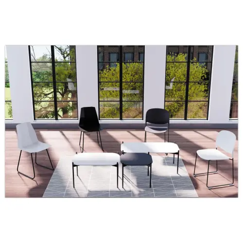 Table basse MEET 50 x 50 Noir pieds noirs