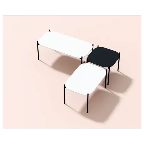 Table basse MEET 50 x 50 Noir pieds noirs