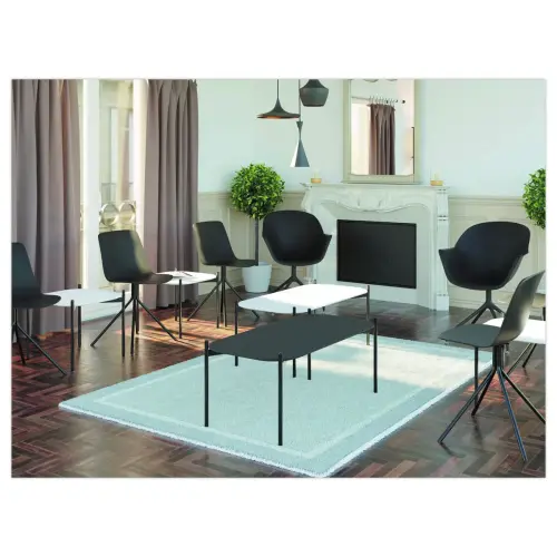 Table basse MEET 50 x 50 Noir pieds noirs