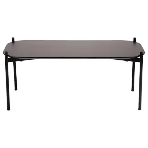 Table basse MEET 100 x 50 Noir pieds noirs mont&eacute;e 