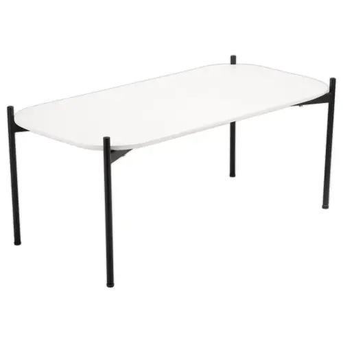 Table basse MEET 100 x 50 Blanc pieds noirs