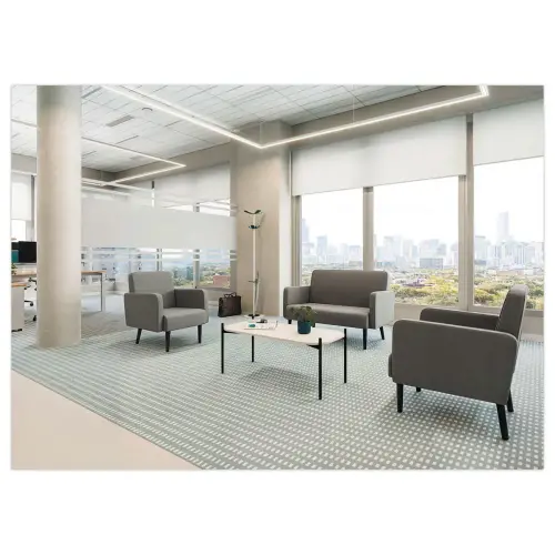 Table basse MEET 100 x 50 Blanc pieds noirs