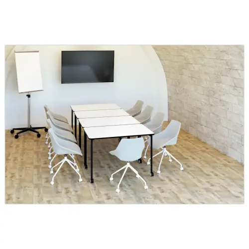 Table roulante FEX OFFICE 116 x 50 cm Blanc pieds noirs