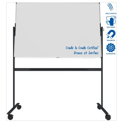 Tableau blanc rotatif UNITE PLUS - Surface émaillée - 100 x 150 cm - Legamaster