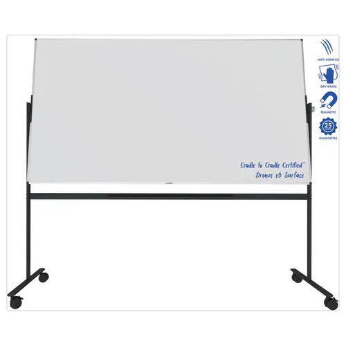 Tableau blanc rotatif UNITE PLUS - Surface émaillée - 120 x 220 cm - Legamaster