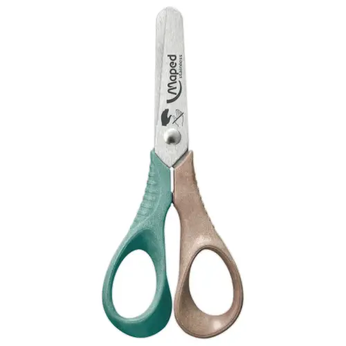 Ciseaux VIVO GAUCHER 12 cm SMILING PLANET, en bois FSC®, en présentoir