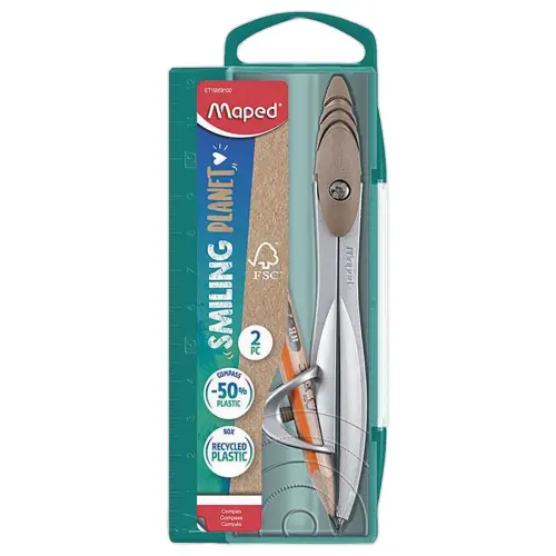 Coffret SMILING PLANET compas - Avec bague - Bois FSC® - Maped