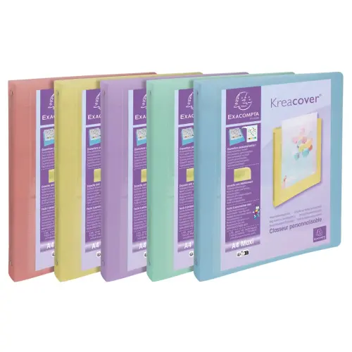 Classeur personnalisable Kreacover - Dos 4 cm - Coloris aléatoire - EXACOMPTA