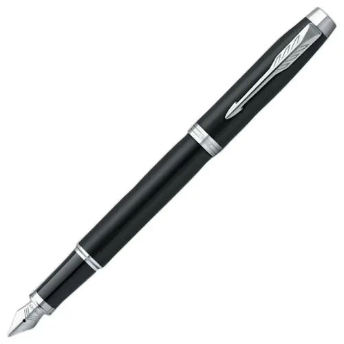 Stylo plume IM - Plume moyenne - Noir mat et finitions chrome - PARKER 