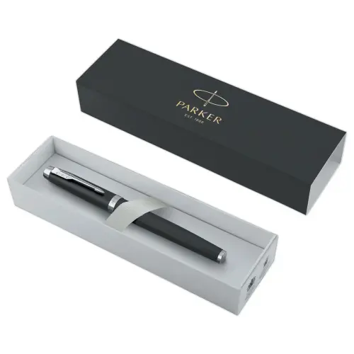 Stylo plume IM - Plume moyenne - Noir mat et finitions chrome - PARKER 