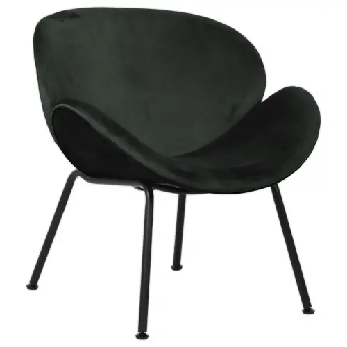 Fauteuil SMILE 4 pieds noir tissu anthracite monté