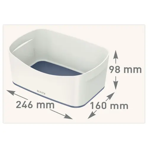 Boîte de rangement mybox petit blanc/gris