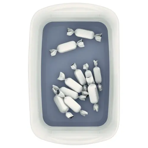 Boîte de rangement mybox petit blanc/gris