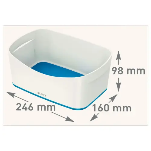 Boîte de rangement mybox petit blanc/bleu