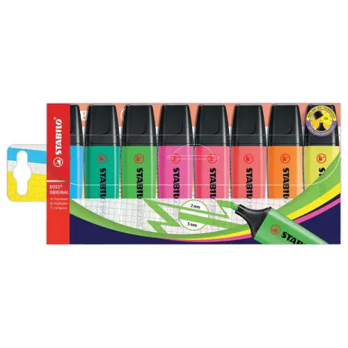 8 Surligneurs Stabilo Boss Original - Coloris assortis - STABILO
