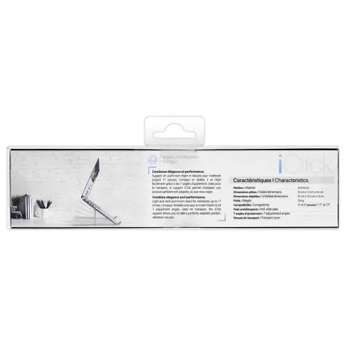 Support pour ordinateur portable compact iClick - &Eacute;crans jusqu'&agrave; 17" - Pliable - T'nB 