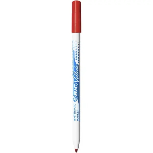 BIC Velleda 1721 Feutres pour Tableau Blanc Effa&ccedil;ables &agrave; Sec Pointe Conique Fine - Rouge 