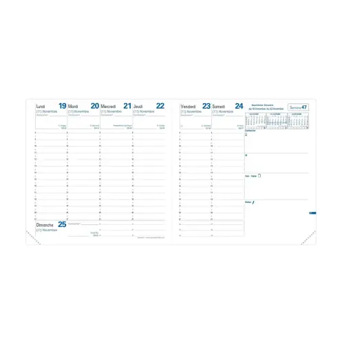 Agenda semainier QuoVadis Bloom Ex&eacute;cutif- 16x16cm - Vert 
