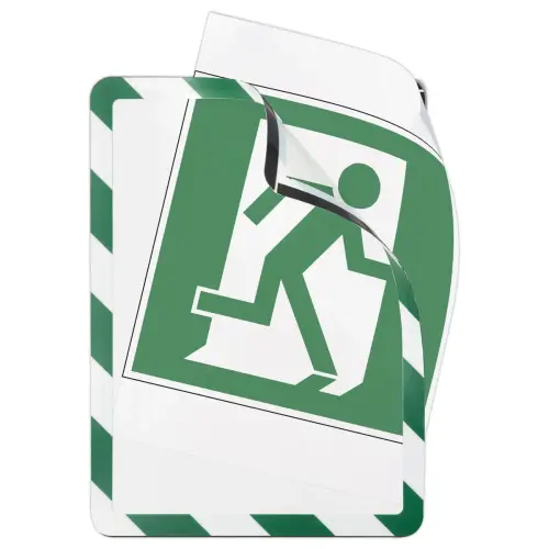 2 Pochettes d'affichage magnétiques Security A4 Vert/blanc DJOIS