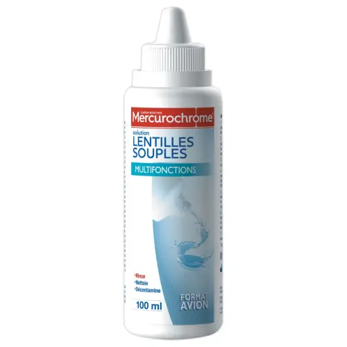 Solution lentilles souples 100ml - Mercurochrome