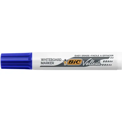 BIC Velleda 1791 Feutres pour Tableau Blanc Effaçables à Sec Pointe Large Biseautée - Bleu