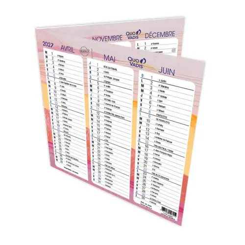 Calendrier QuoVadis Origami exotique -18x18 cm