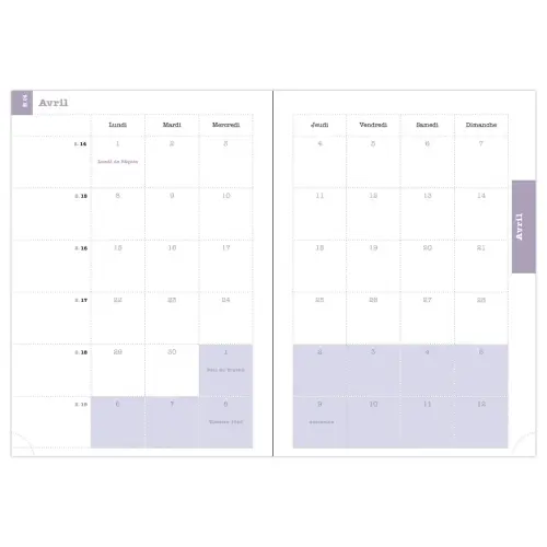 Agenda semainier Exacompta Color Design - 15 x 21 cm - Fleurs