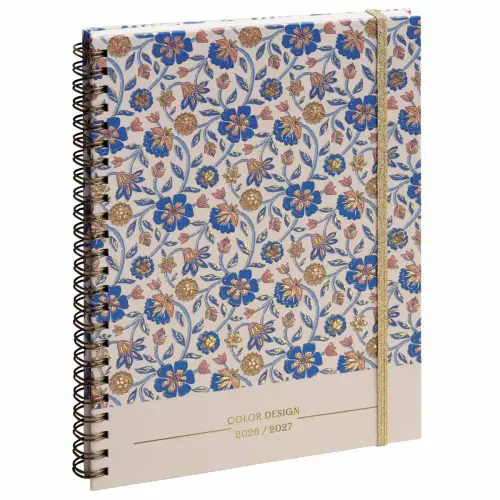 Agenda semainier Exacompta Color Design - 15 x 21 cm - Fleurs