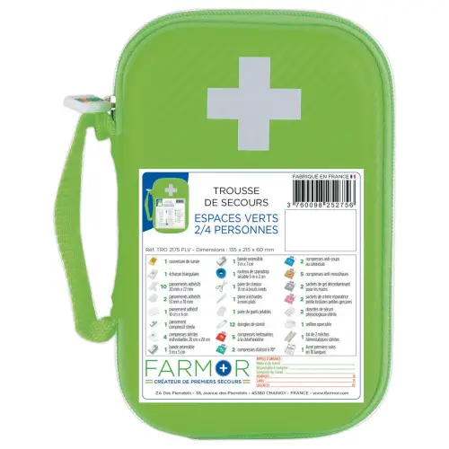 Trousse de secours Espaces verts 2/4 personnes - Farmor 