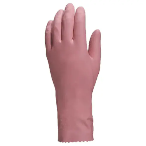 Paire Gants menage latex rose taille 8 