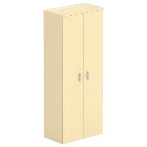 Armoire haute m&eacute;lamine 2 portes 197x80x42cm h&ecirc;tre 