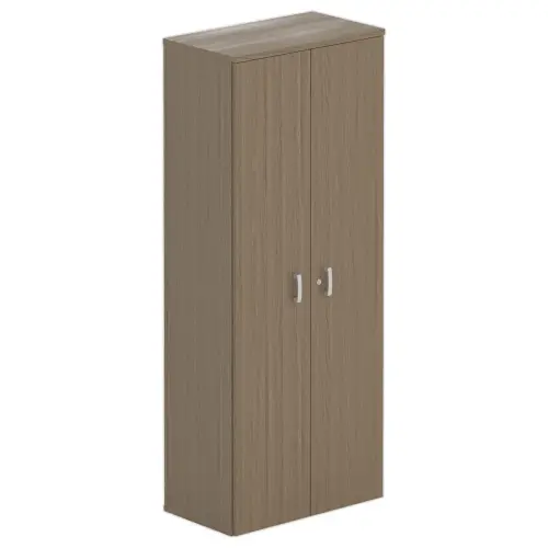Armoire haute mélaminé 2 portes 197x80x42 cm noyer