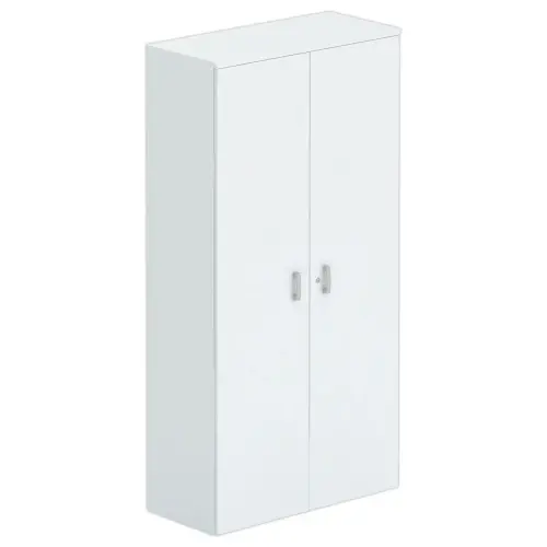 Armoire haute mélamine 2 portes 197x100x42cm gris