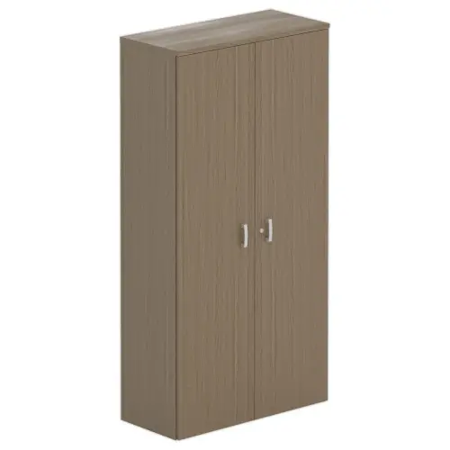 Armoire haute m&eacute;lamine 2 portes 197x100x42cm noyer 